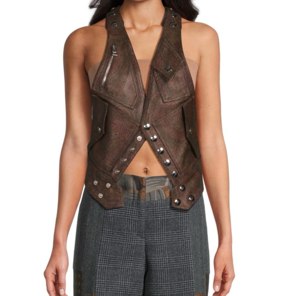 Etro racebackLeather Women's Vest